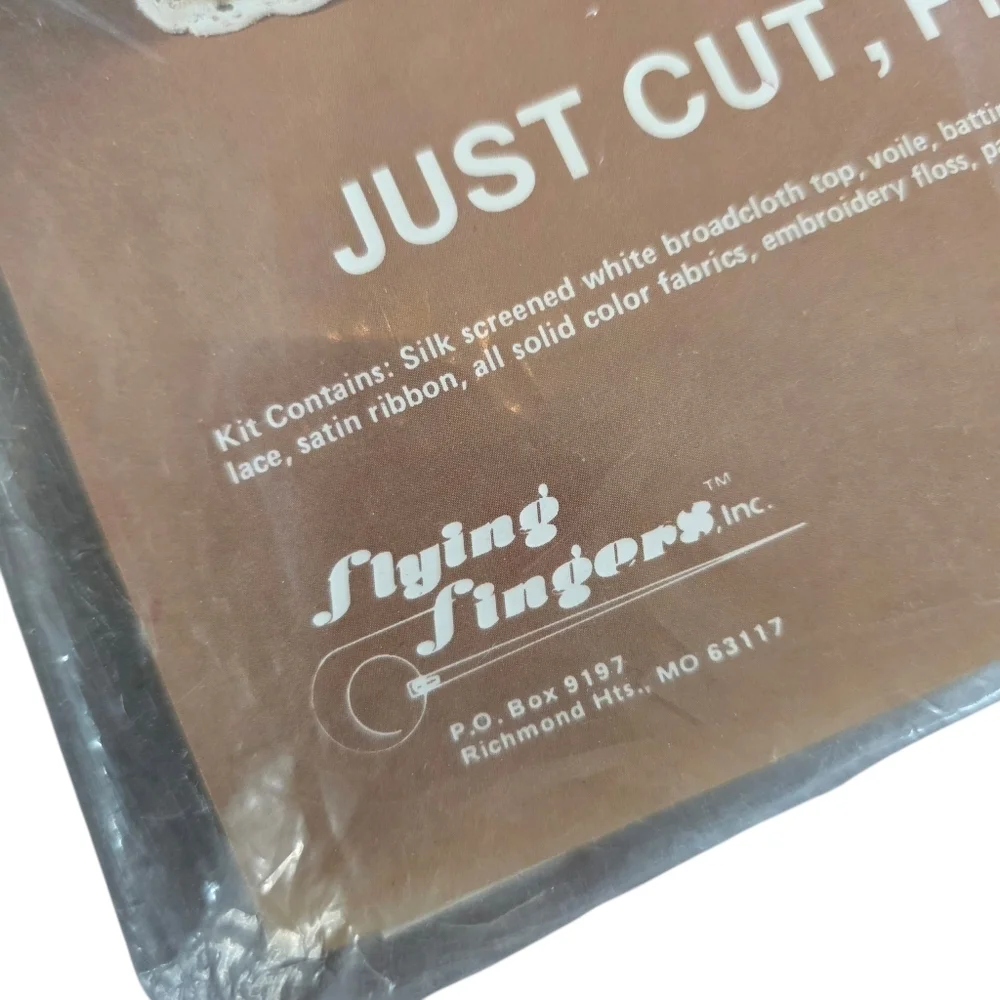 Vintage 1984 Flying Fingers Veiled Quilting Pillow Kits Set of 2 NIP Cottagecore